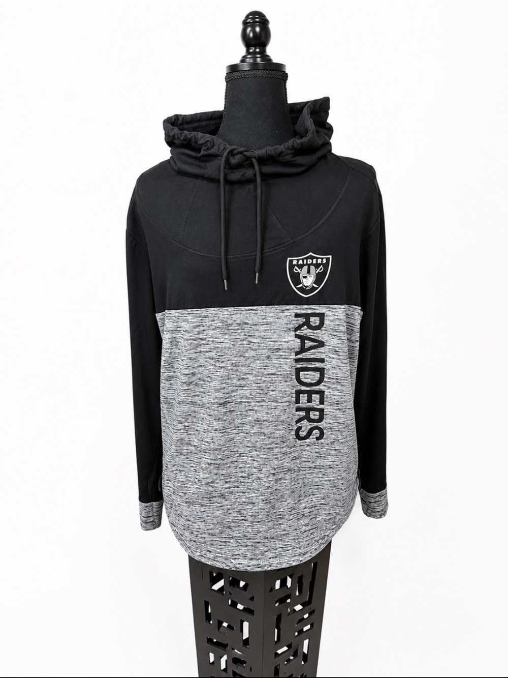 NFL Team Apparel Las Vegas Raiders Gray Black Hoodie XL